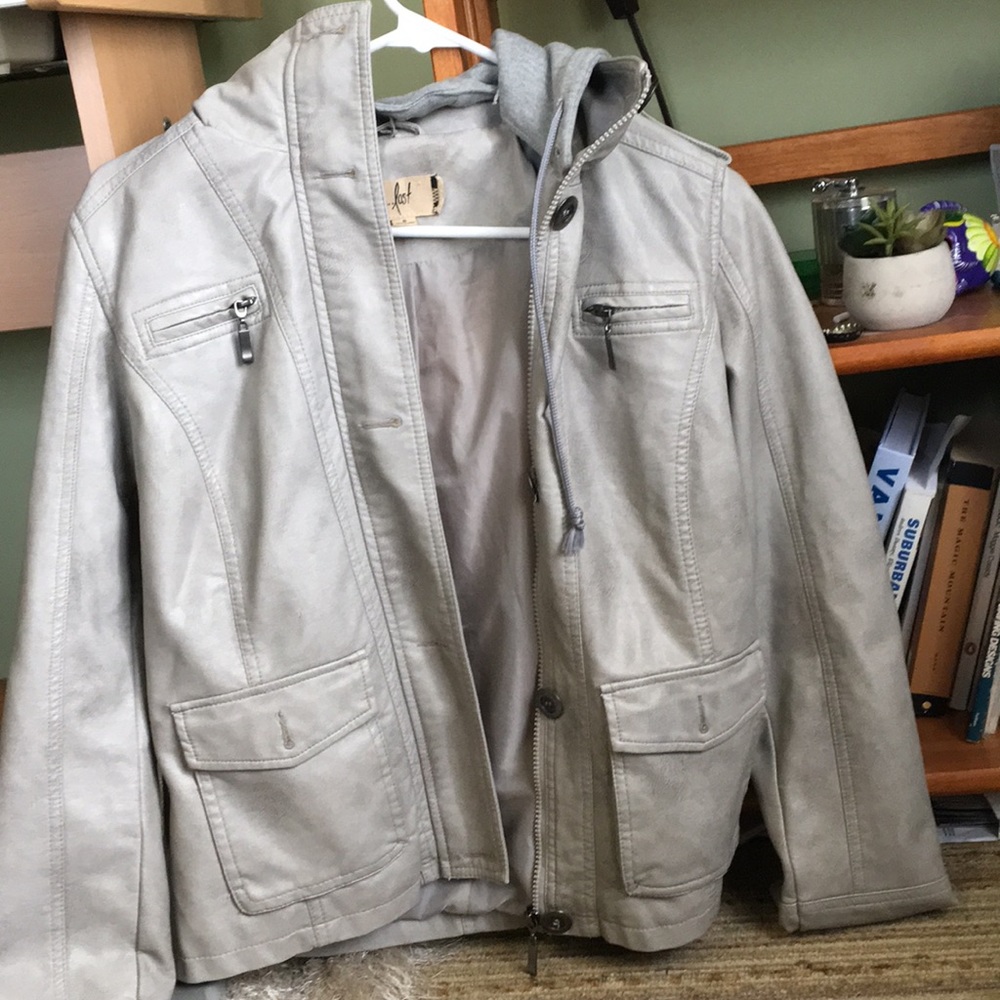 Gray “leather” jacket